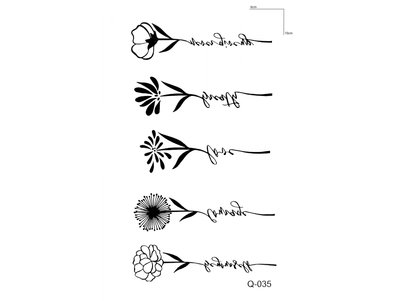 Geçici Çiçek Figürlü Mini Dövme Tattoo