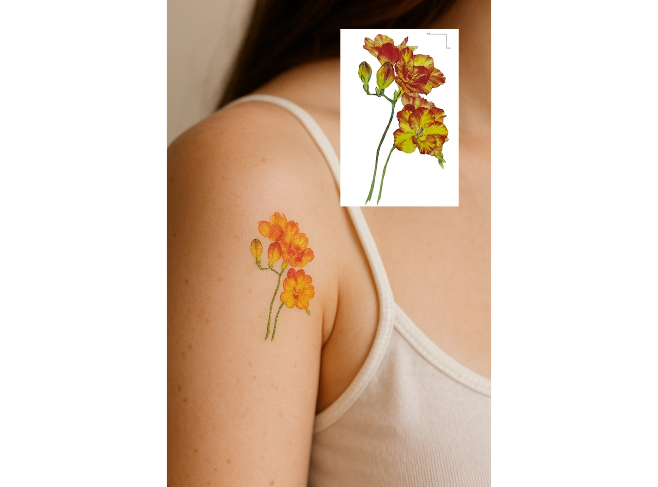 Geçici Çiçek Figürlü Mini Dövme Tattoo