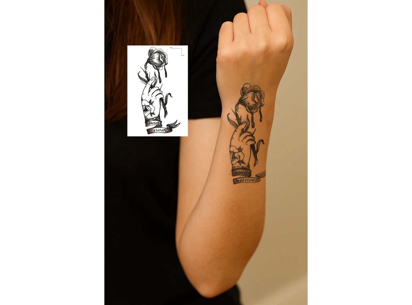Geçici Çiçek Figürlü Mini Dövme Tattoo