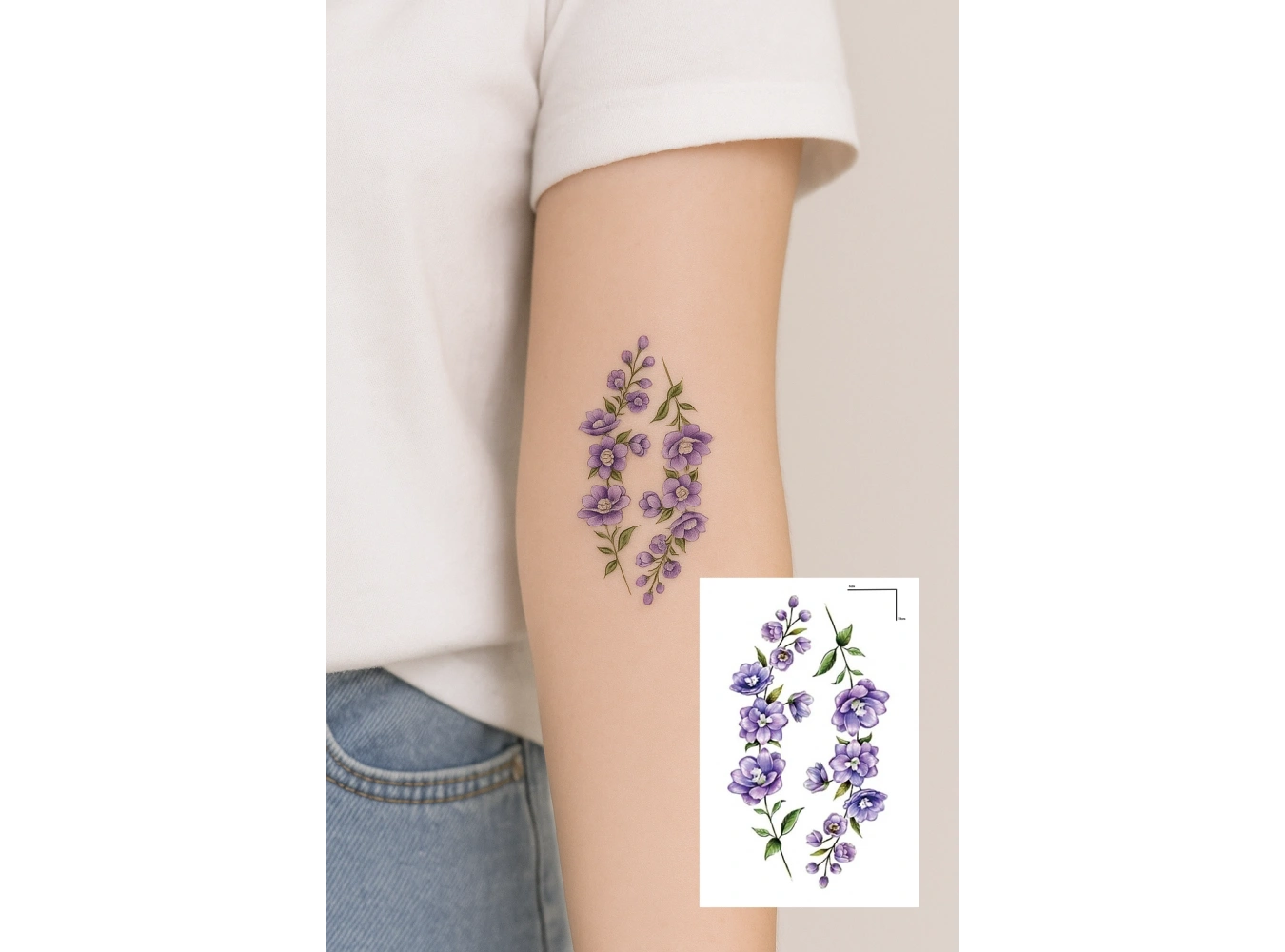 Geçici Çiçek Figürlü Mini Dövme Tattoo