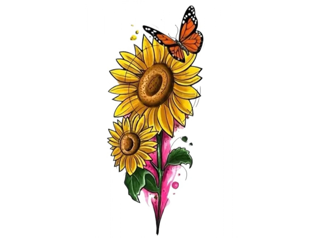 Geçici Çiçek Figürlü Mini Dövme Tattoo