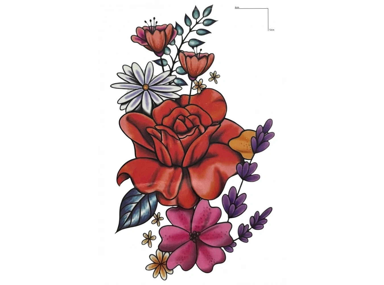 Geçici Çiçek Figürlü Mini Dövme Tattoo