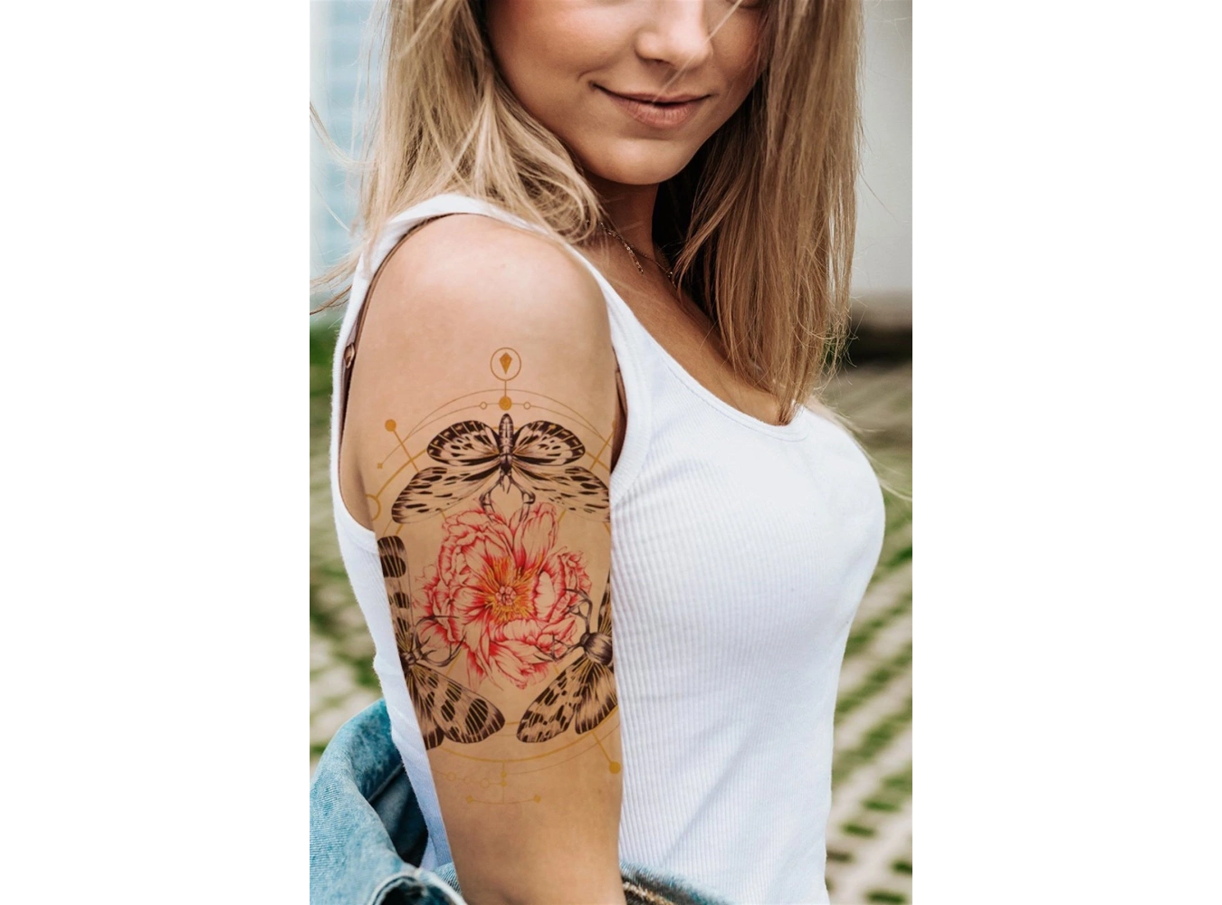 Geçici Çiçek ve Kelebek Dövme Tattoo