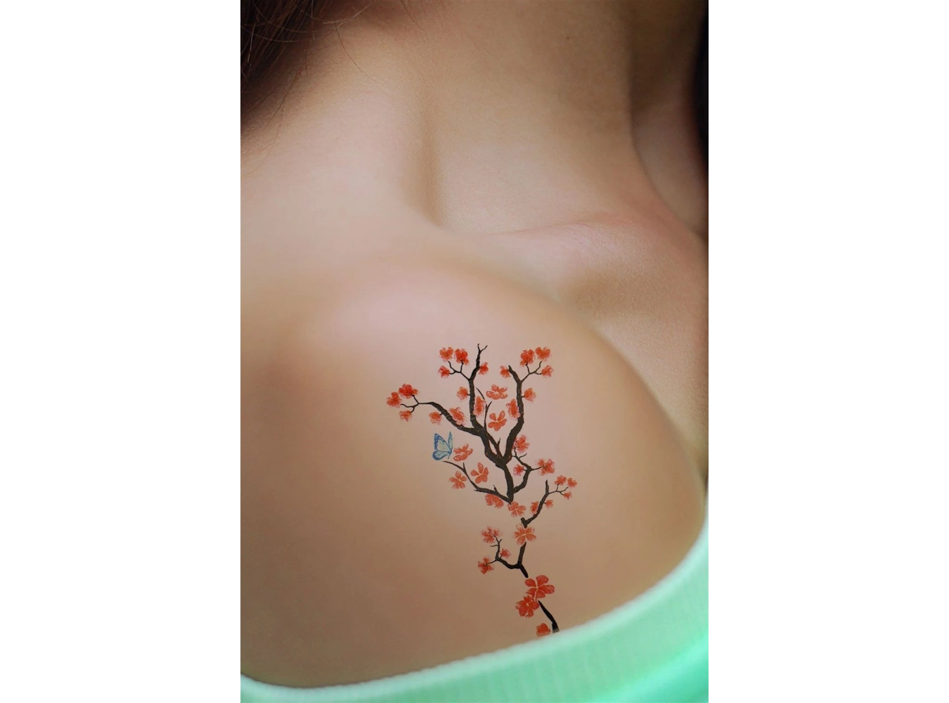 Geçici Çiçek ve Kelebek Mini Dövme Tattoo