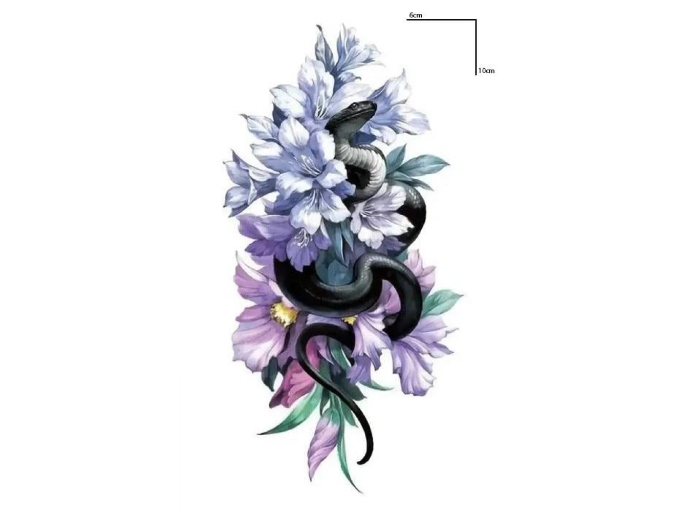 Geçici Çiçek Ve Yılan Figürlü Mini Dövme Tattoo