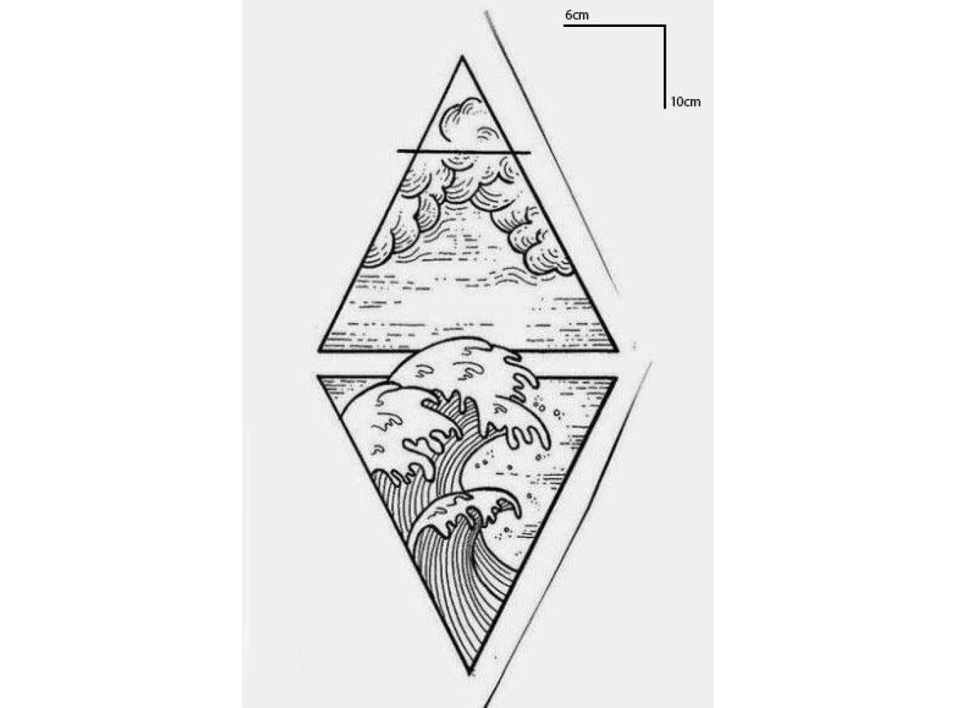 Geçici Dalga Figürlü Mini Dövme Tattoo