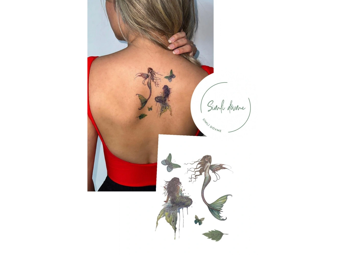 Geçici Deniz Yıldızı Figürlü Simli Dövme Tattoo