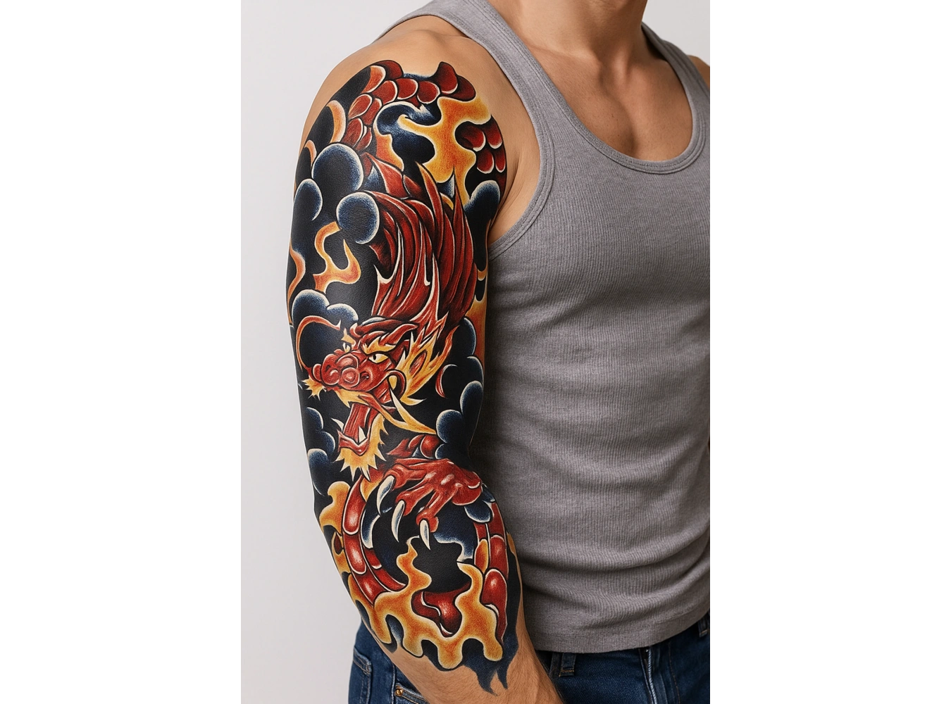 Geçici Ejderha Kol Dövme Tattoo