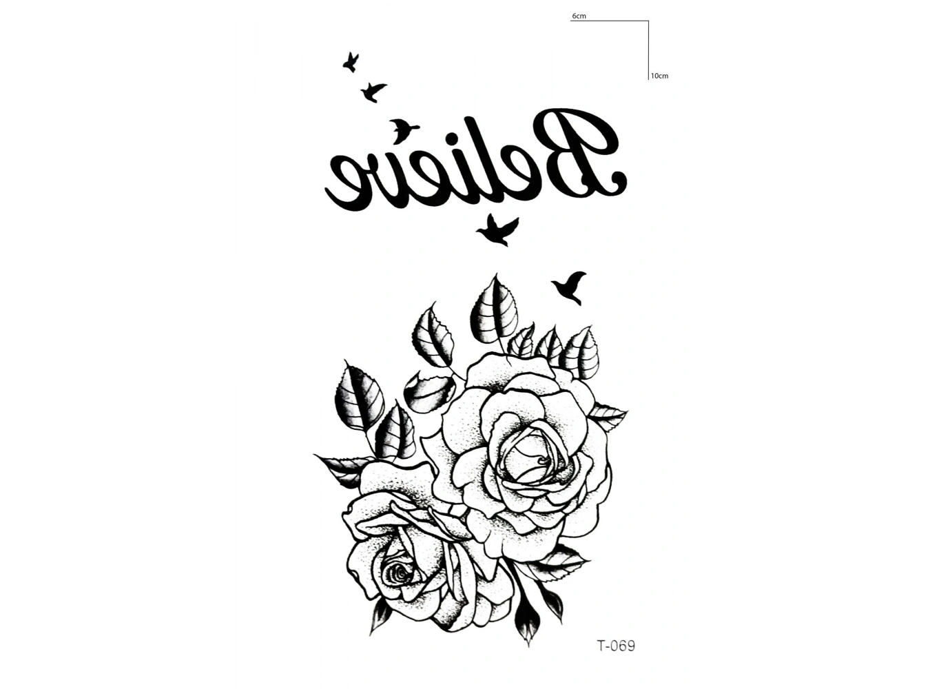Geçici El Üstü Gül Dövme Tattoo