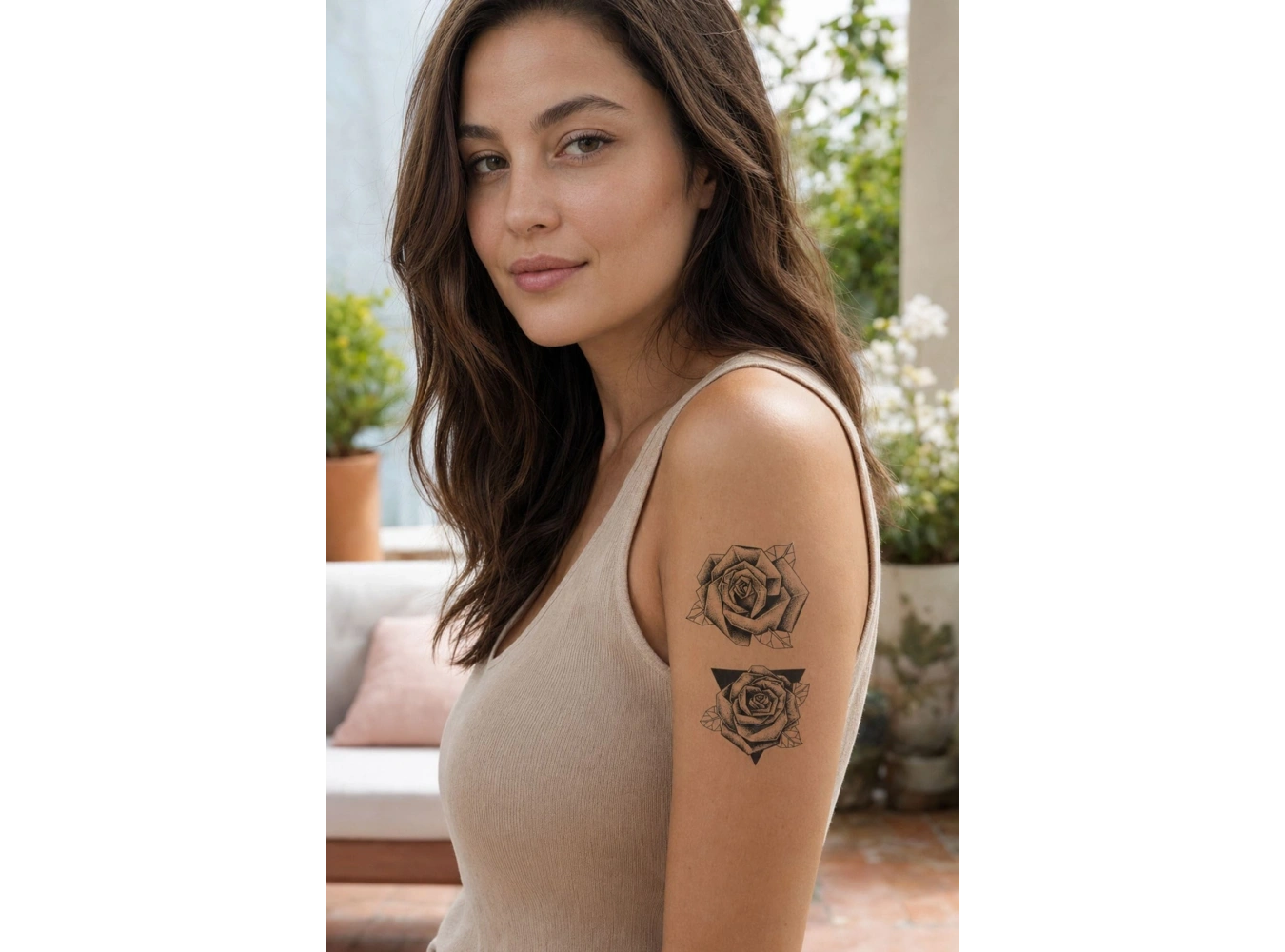 Geçici El Üstü Gül Dövme Tattoo