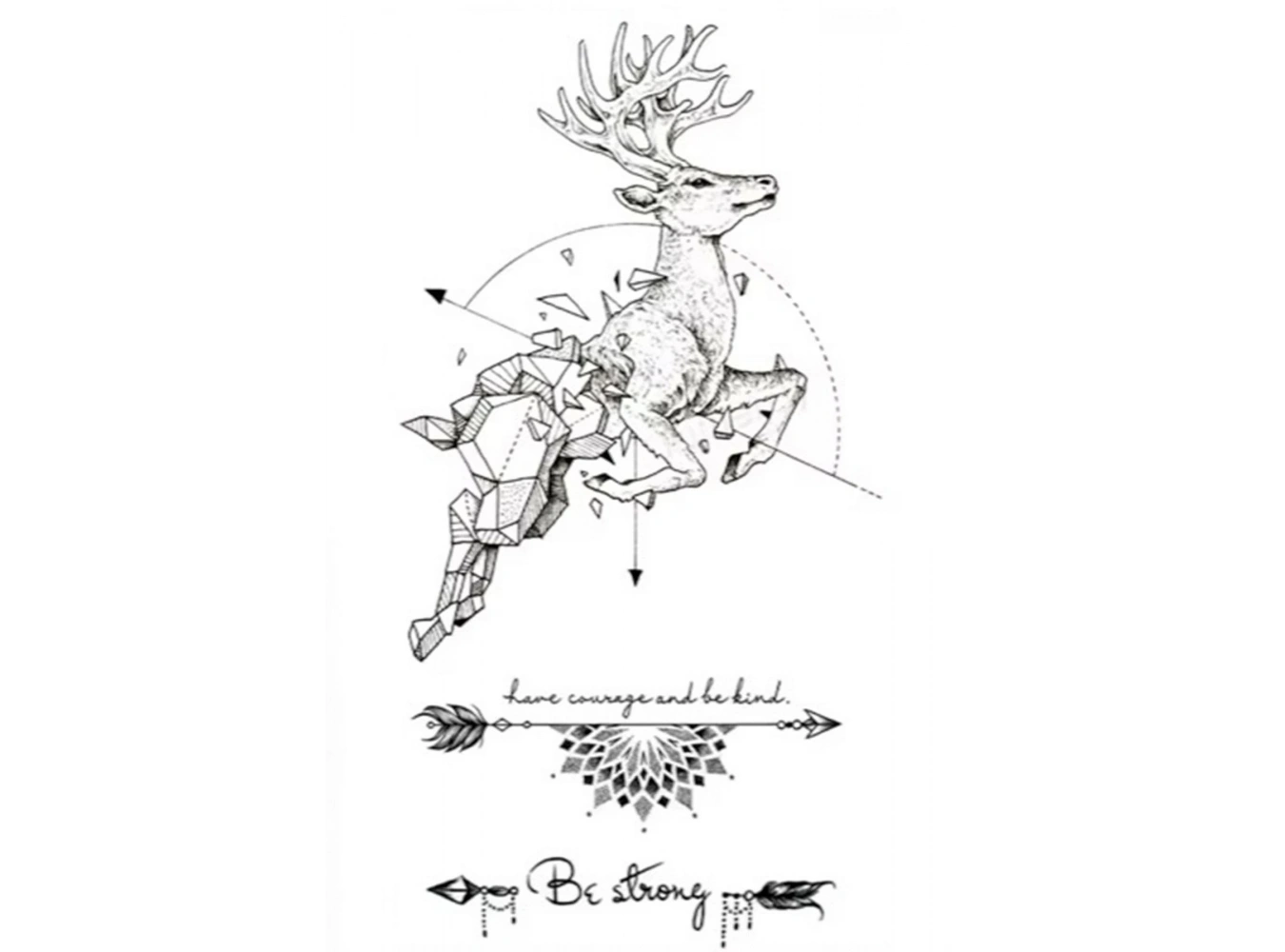 Geçici Geyik Figürlü Mini Dövme Tattoo