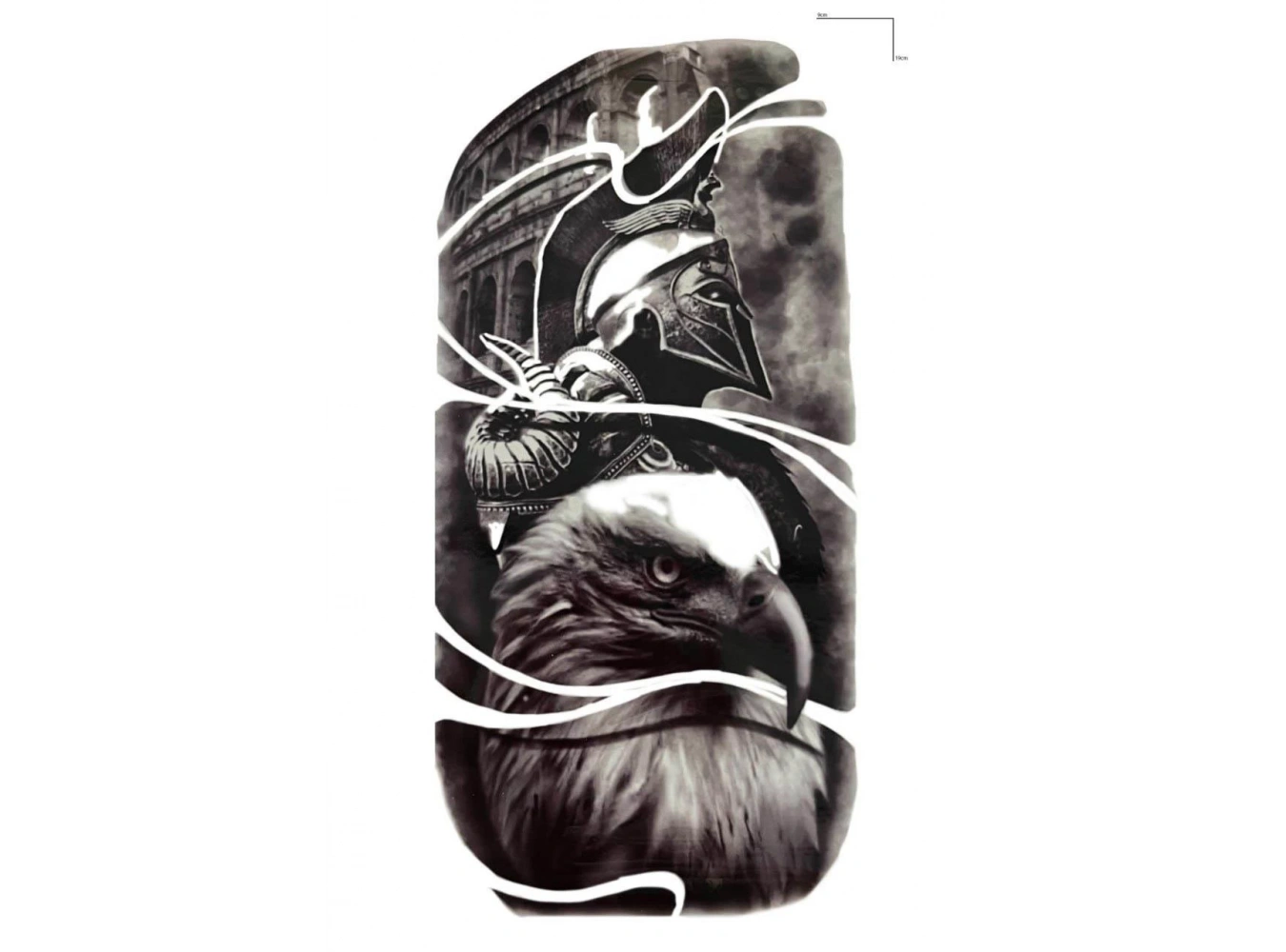 Geçici Gladyatör Ve Kartal Figürlü Dövme Tattoo