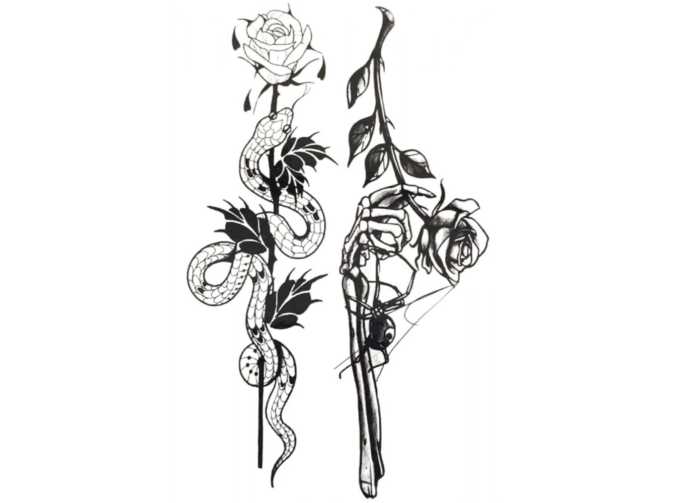 Geçici Gül Figürlü Dövme Tatto