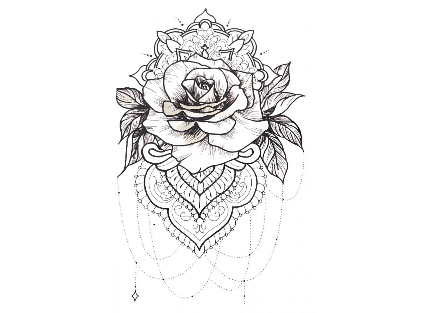 Geçici Gül Figürlü Dövme Tatto