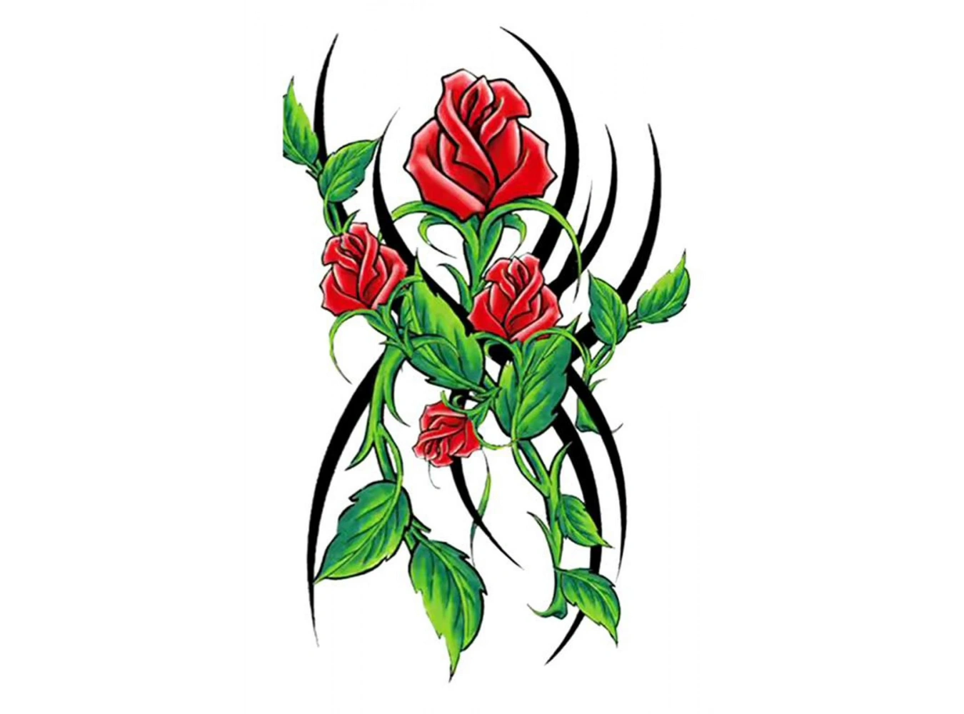 Geçici Gül Figürlü Dövme Tattoo