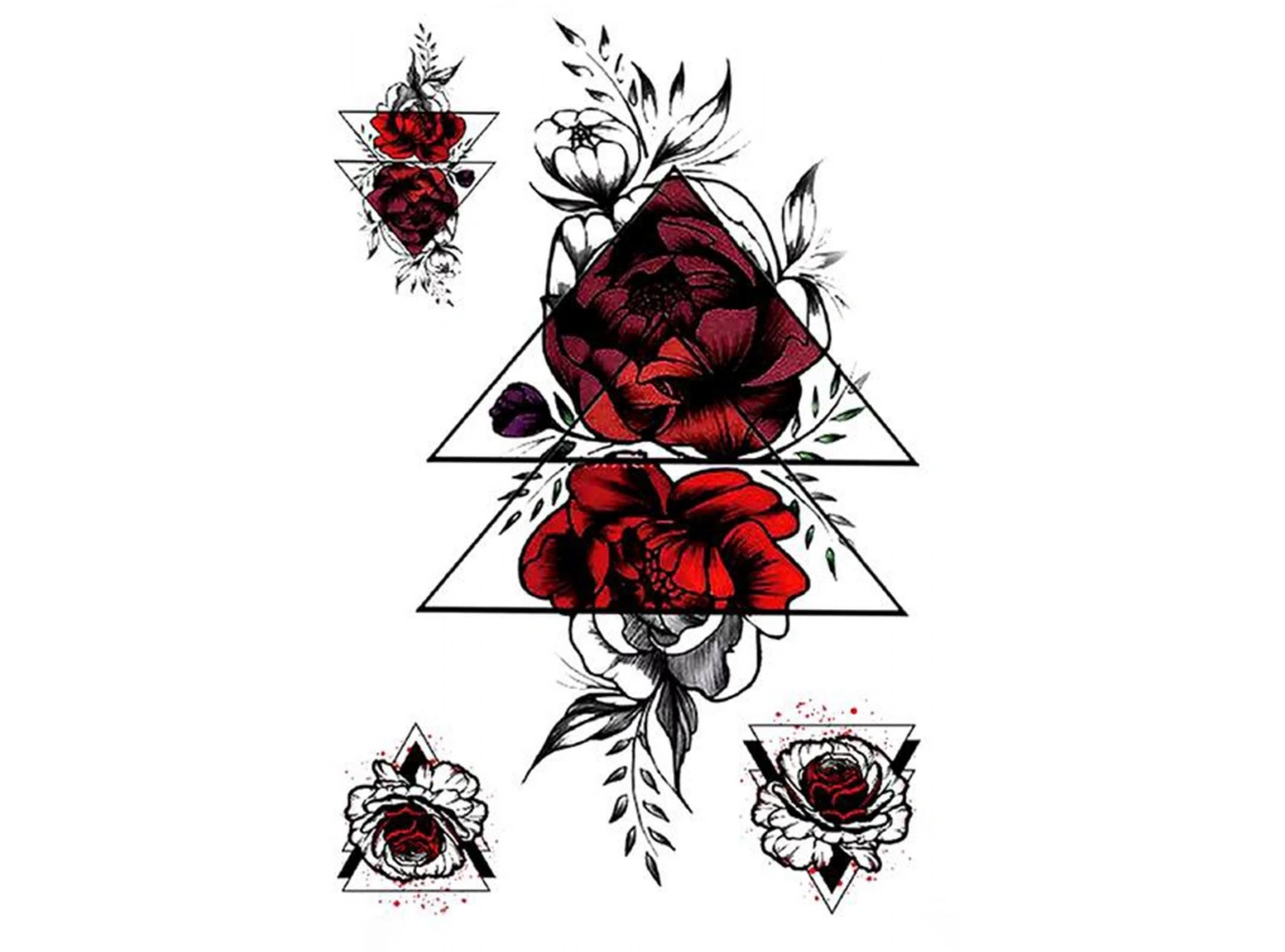 Geçici Gül Figürlü Dövme Tattoo