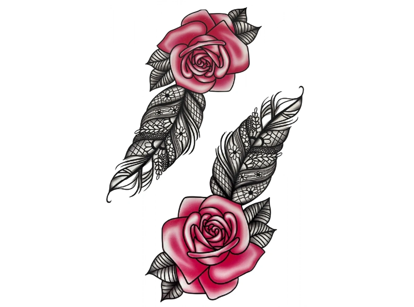 Geçici Gül Figürlü Dövme Tattoo