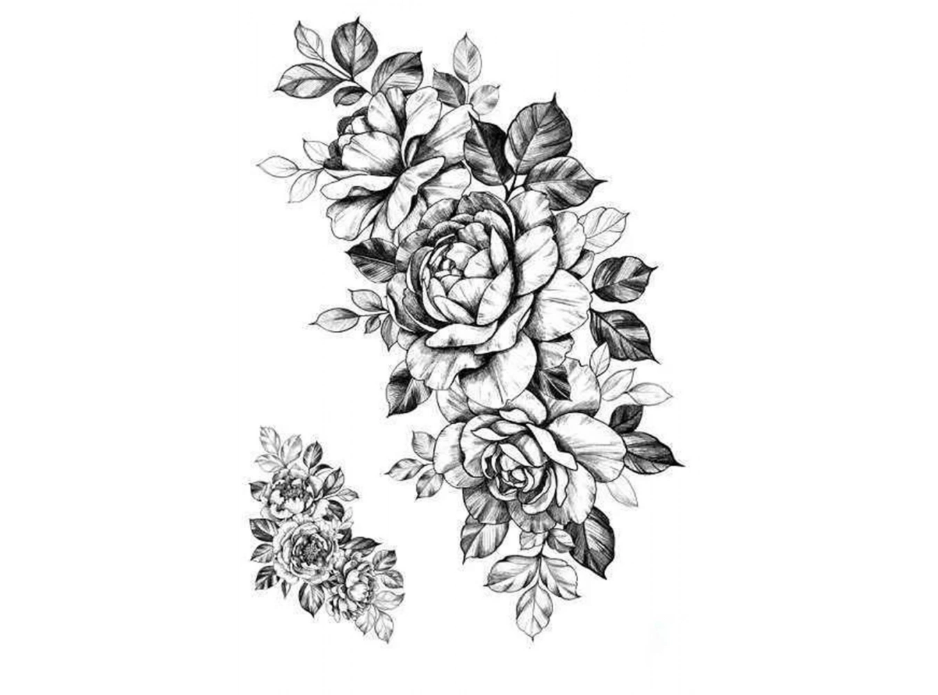 Geçici Gül Figürlü Dövme Tattoo