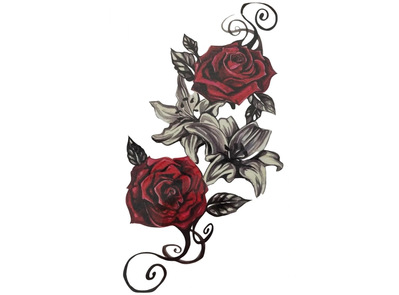 Geçici Gül Figürlü Dövme Tattoo