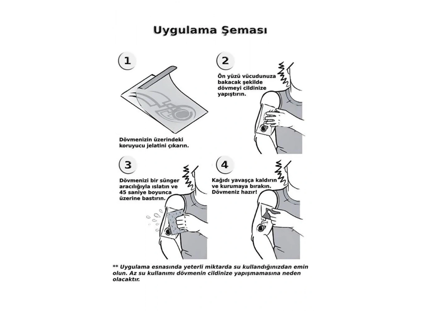 Geçici Gül Figürlü Mini Dövme Tattoo