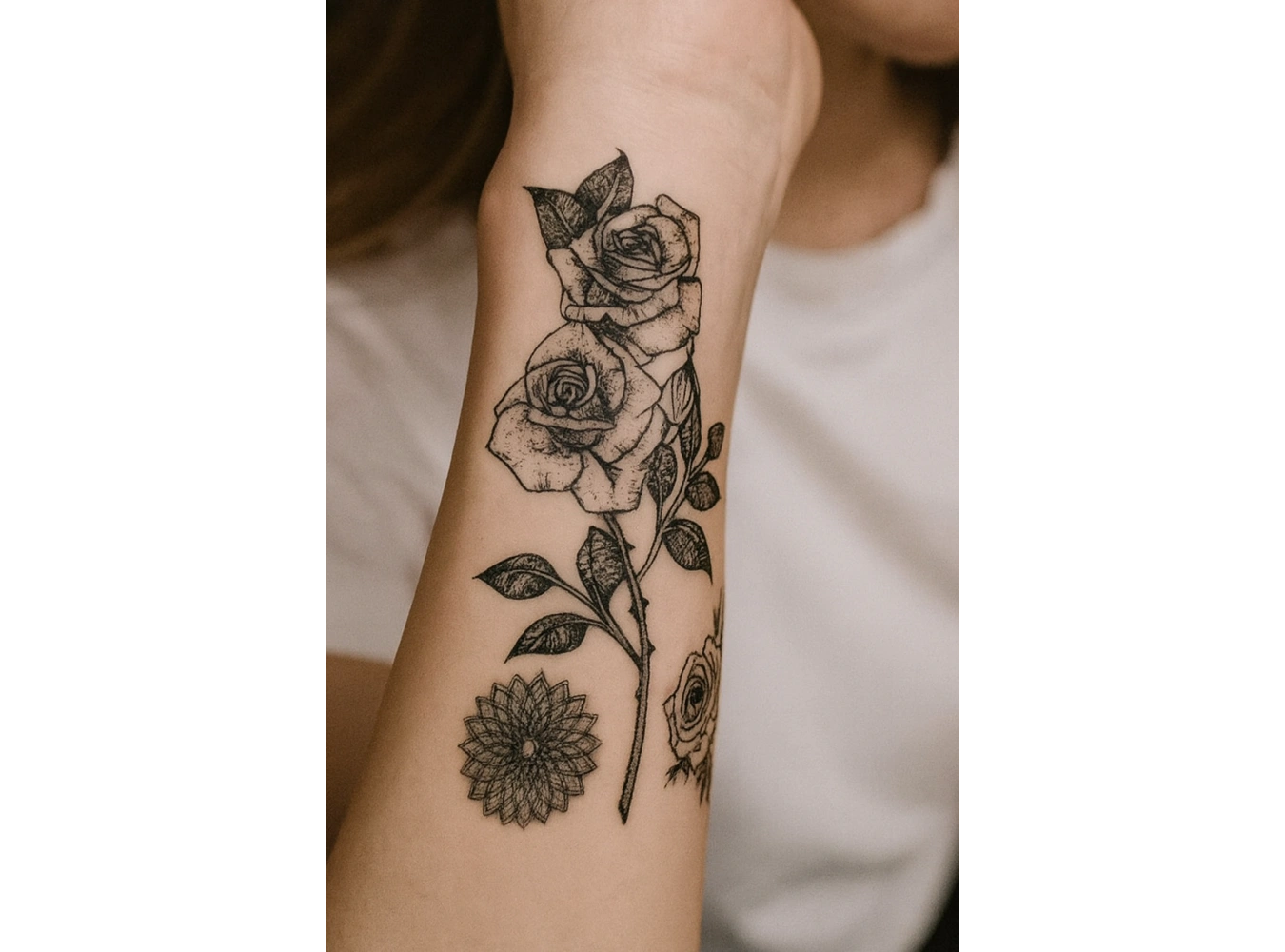 Geçici Gül Figürlü Mini Dövme Tattoo