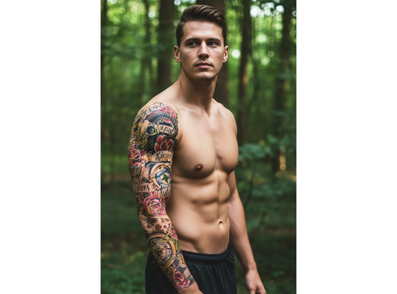 Geçici Gül Karışık Desen Dövme Tattoo