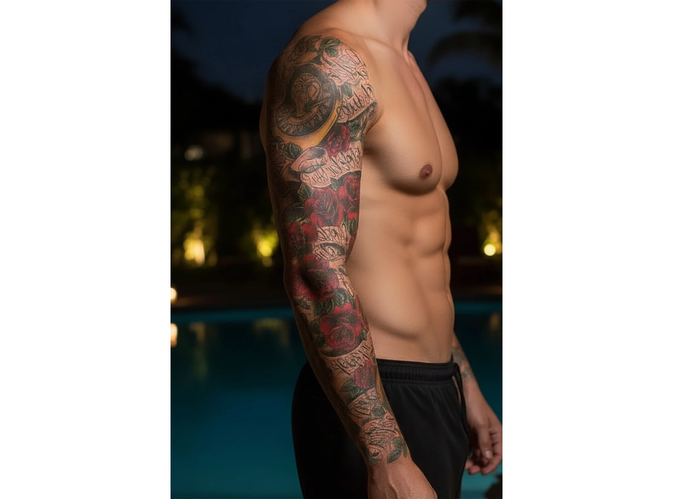 Geçici Gül Modelli Kol Dövme Tattoo