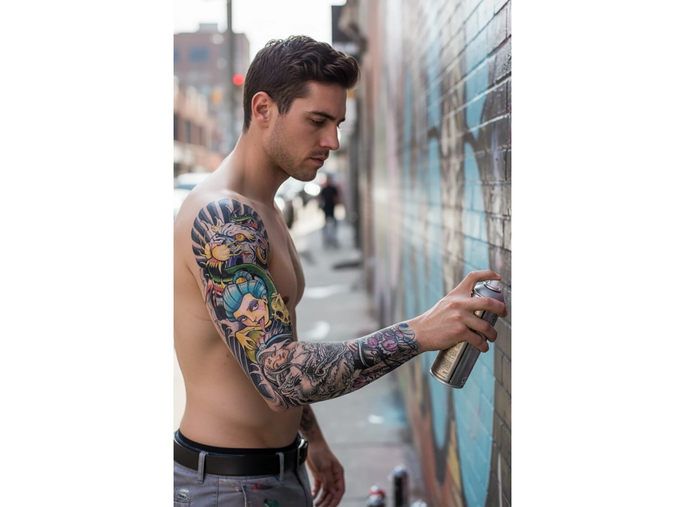 Geçici Kadın Modelli Kol Dövme Tattoo
