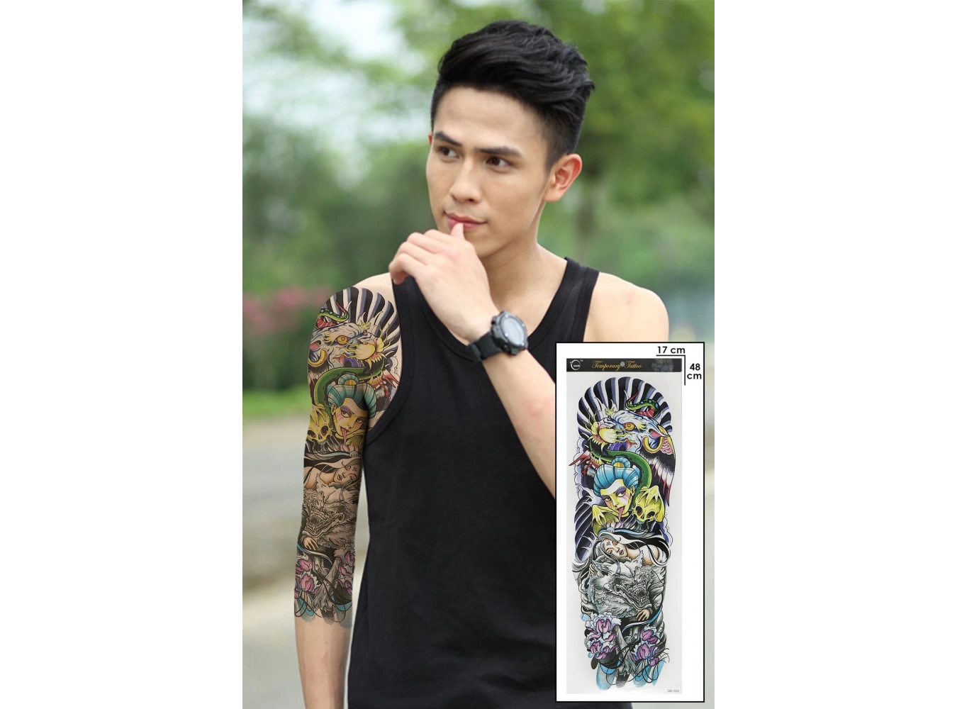 Geçici Kadın Modelli Kol Dövme Tattoo