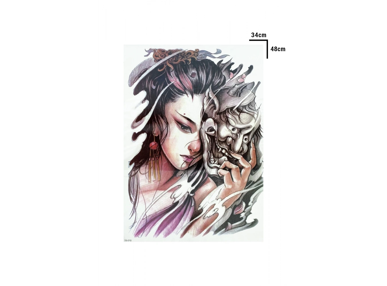 Geçici Kadın Modelli Sırt Dövme Tattoo