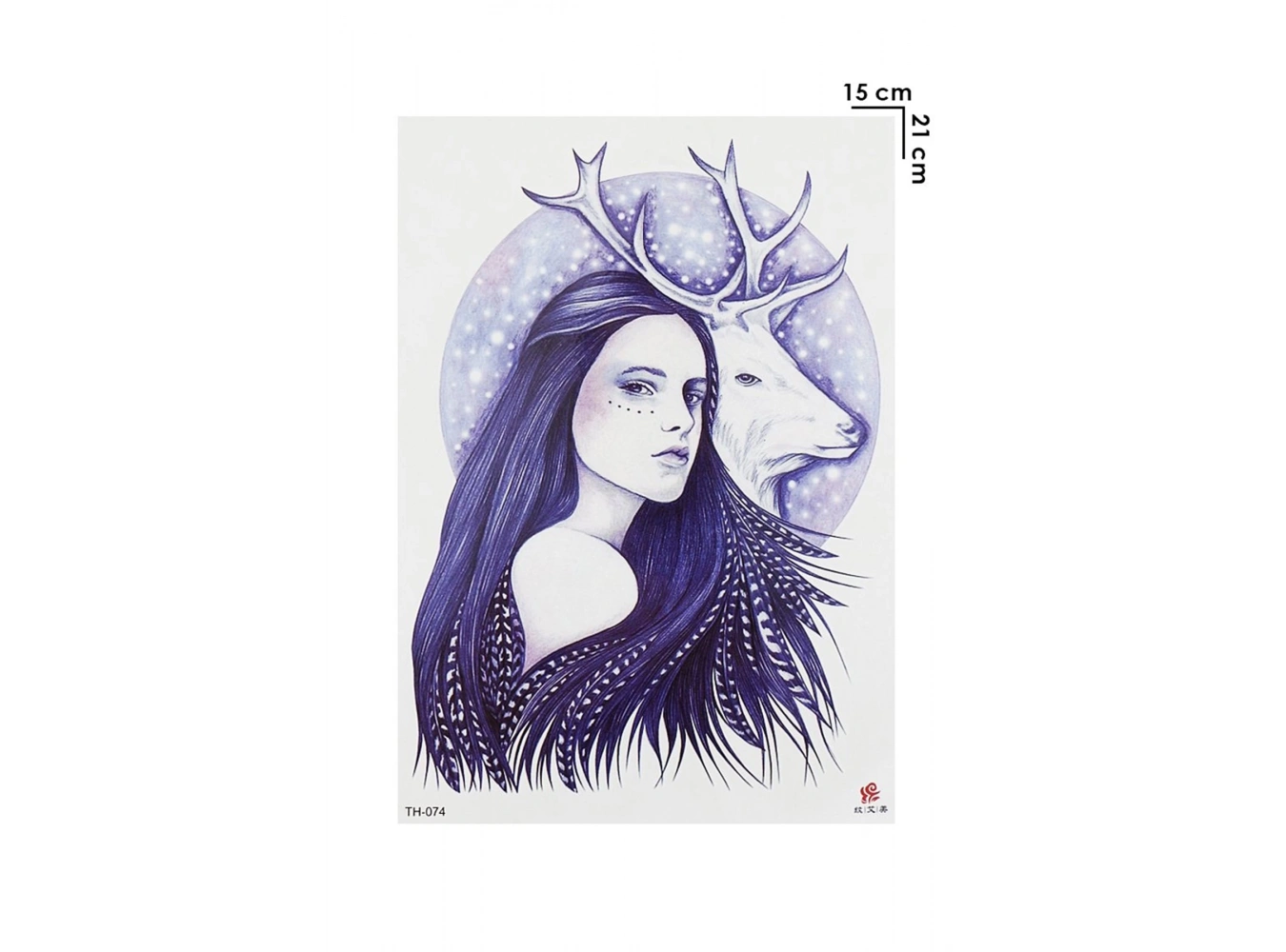 Geçici Kadın Modelli ve Geyik Dövme Tattoo