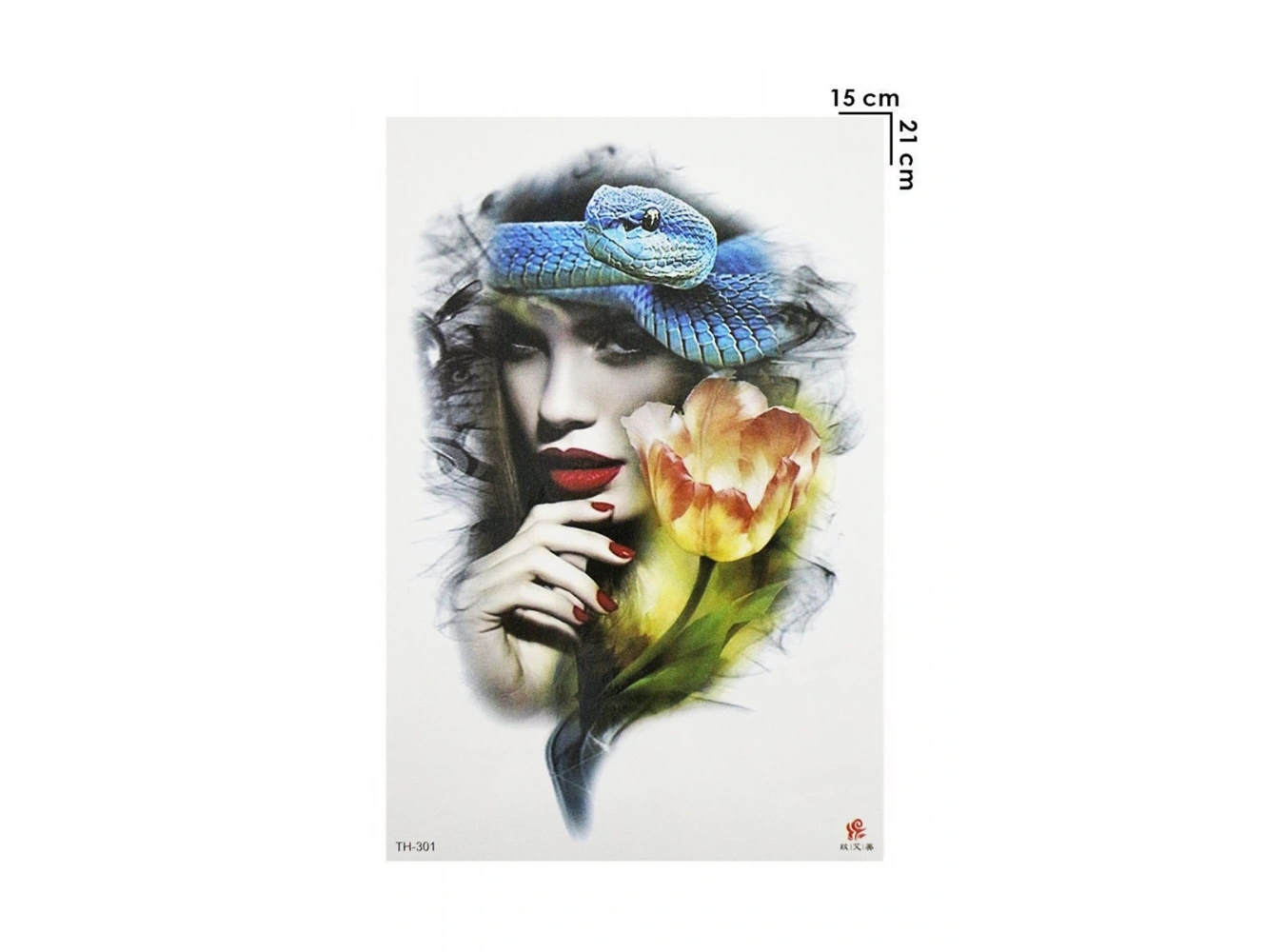 Geçici Kadın, Yılan ve Gül Modelli Dövme Tattoo