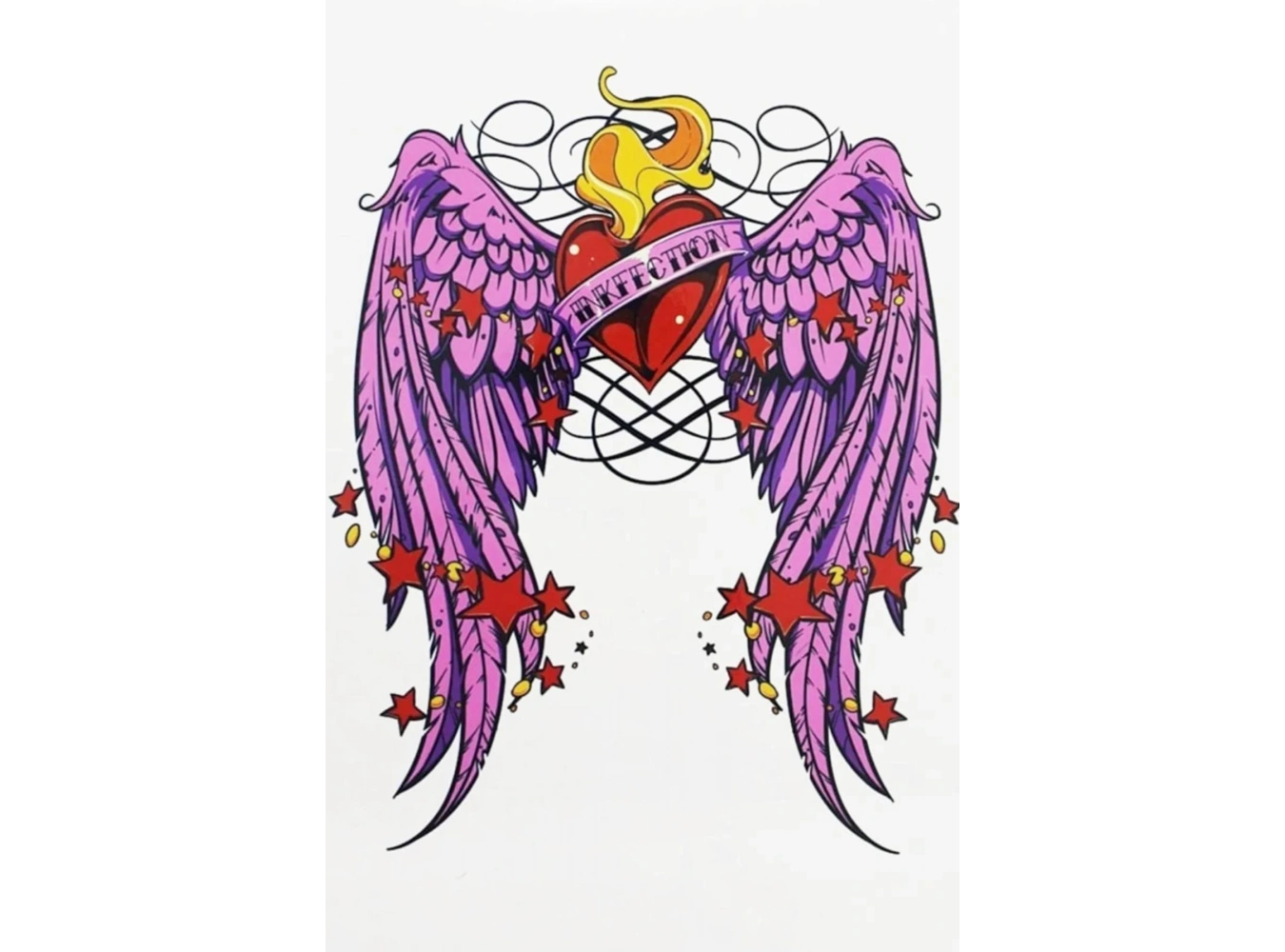Geçici Kanatlı Kalp Dövme Tattoo