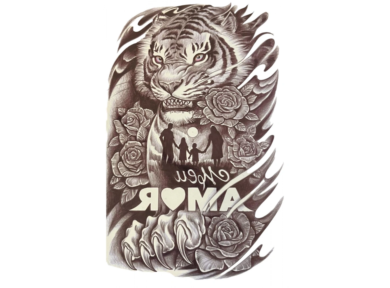 Geçici Kaplan Figürlü Dövme Tattoo