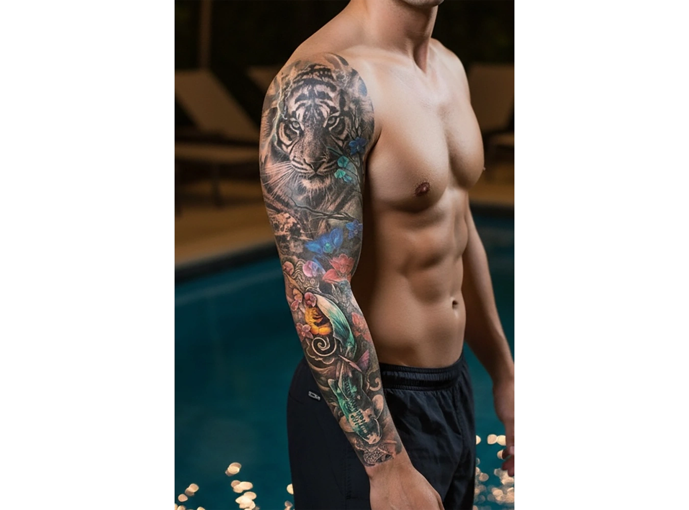 Geçici Kaplan Kol Dövme Tattoo