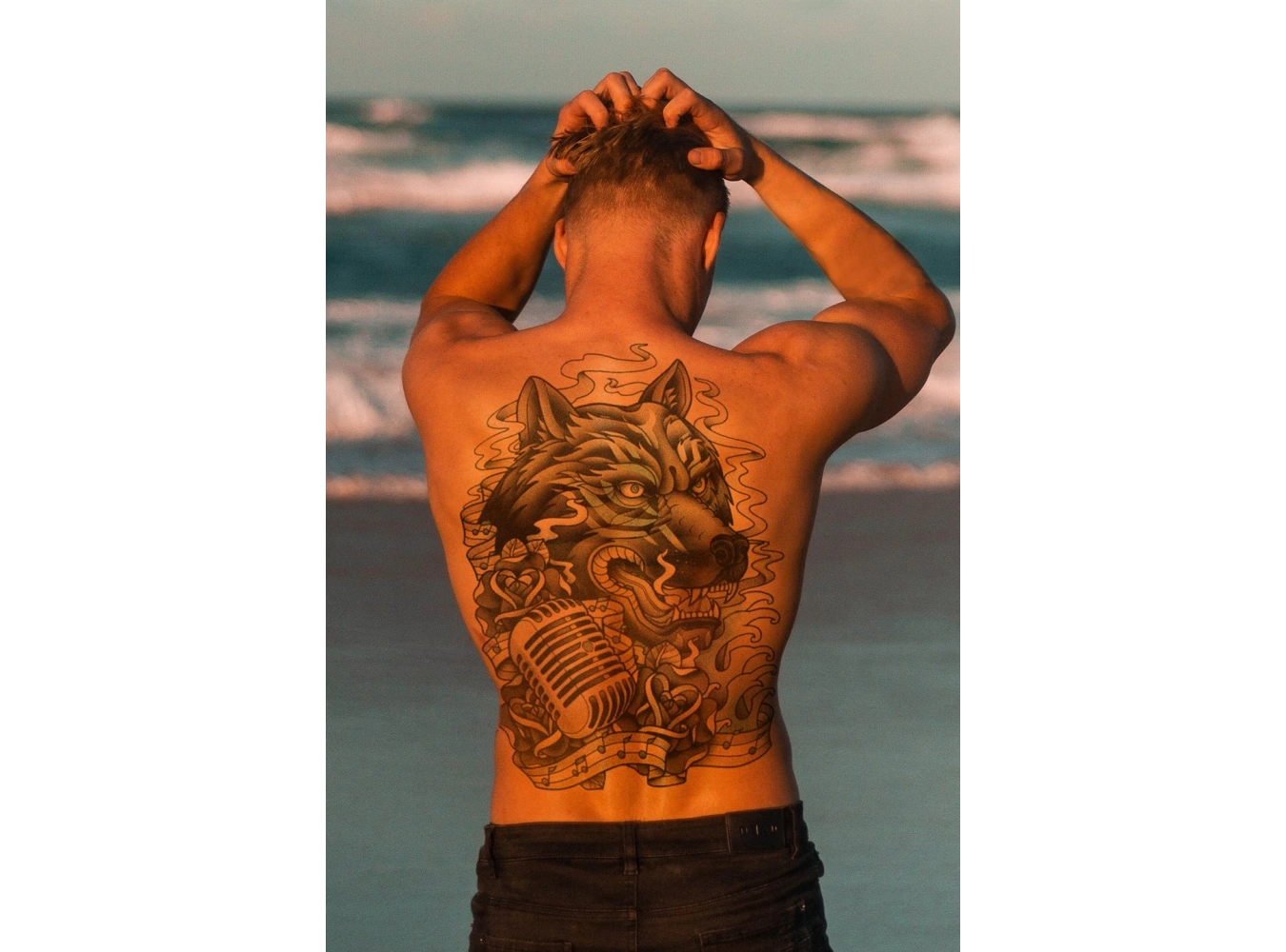 Geçici Kaplan Modelli Sırt Dövme Tattoo