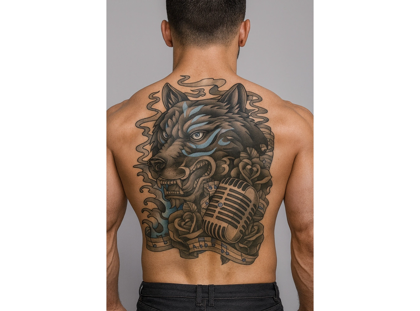 Geçici Kaplan Modelli Sırt Dövme Tattoo