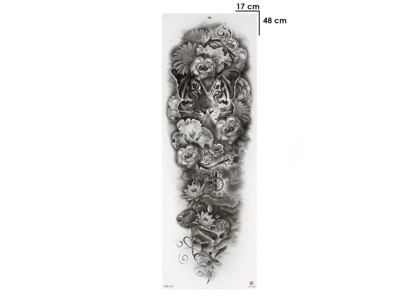 Geçici Kaplan ve Çiçek Kol Dövme Tattoo