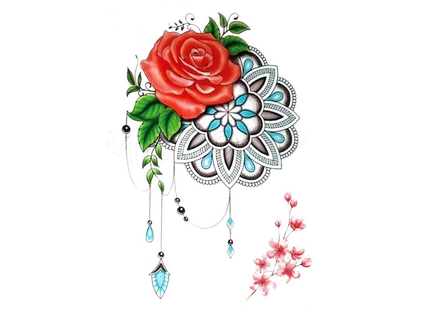 Geçici Karışık Figürlü Dövme Tattoo