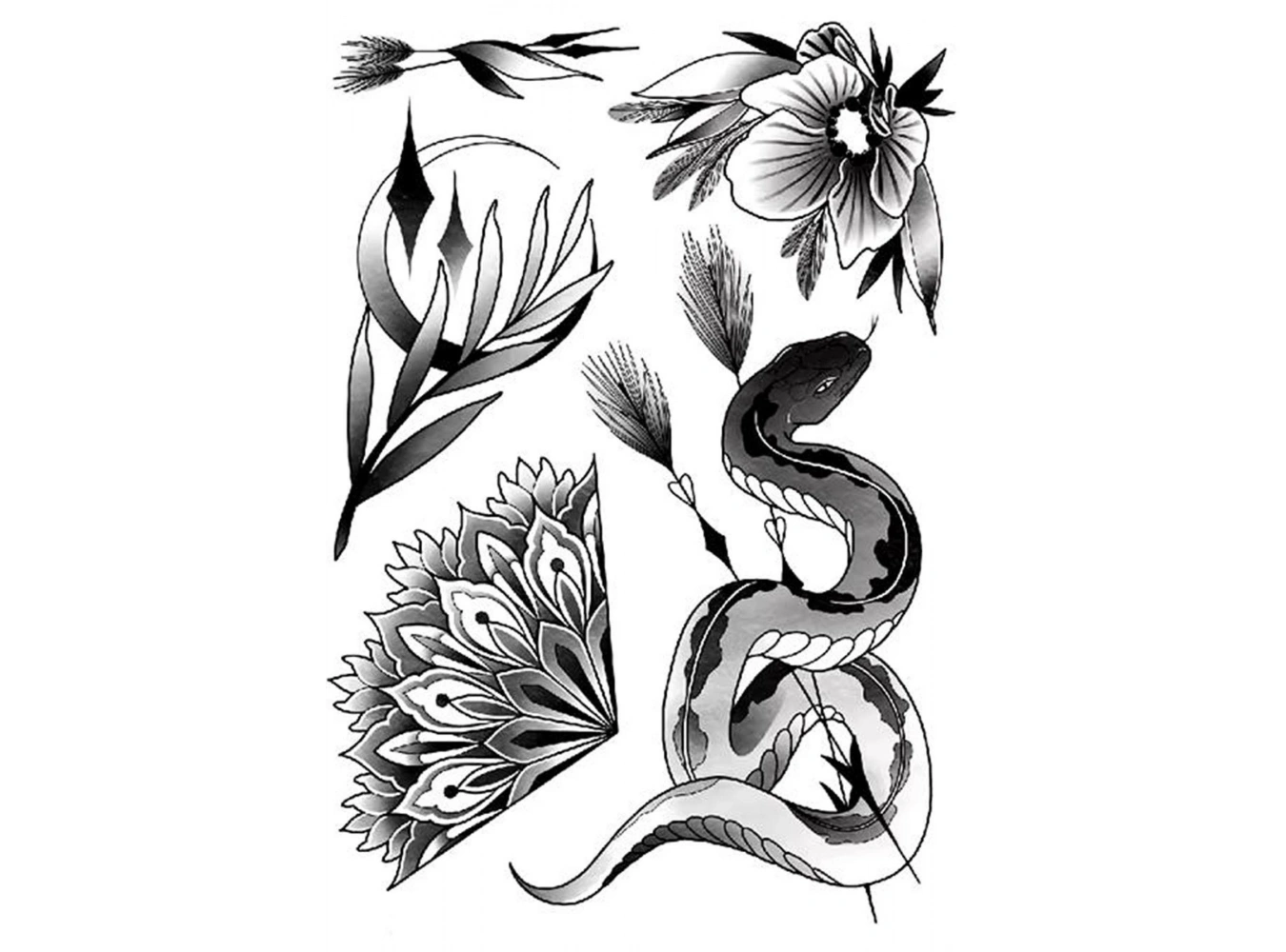 Geçici Karışık Figürlü Dövme Tattoo