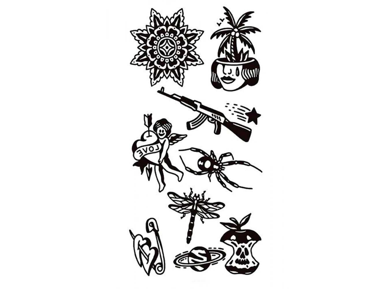 Geçici Karışık Figürlü Dövme Tattoo