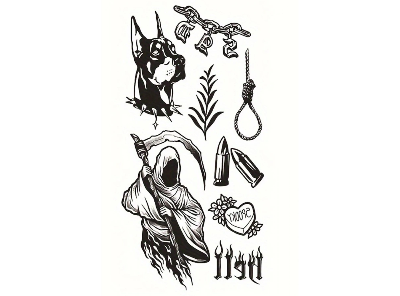 Geçici Karışık Figürlü Dövme Tattoo