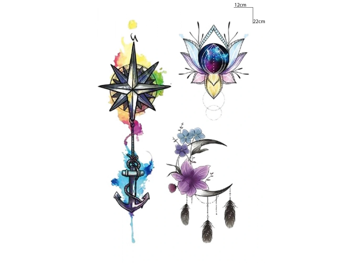 Geçici Karışık Figürlü Dövme Tattoo