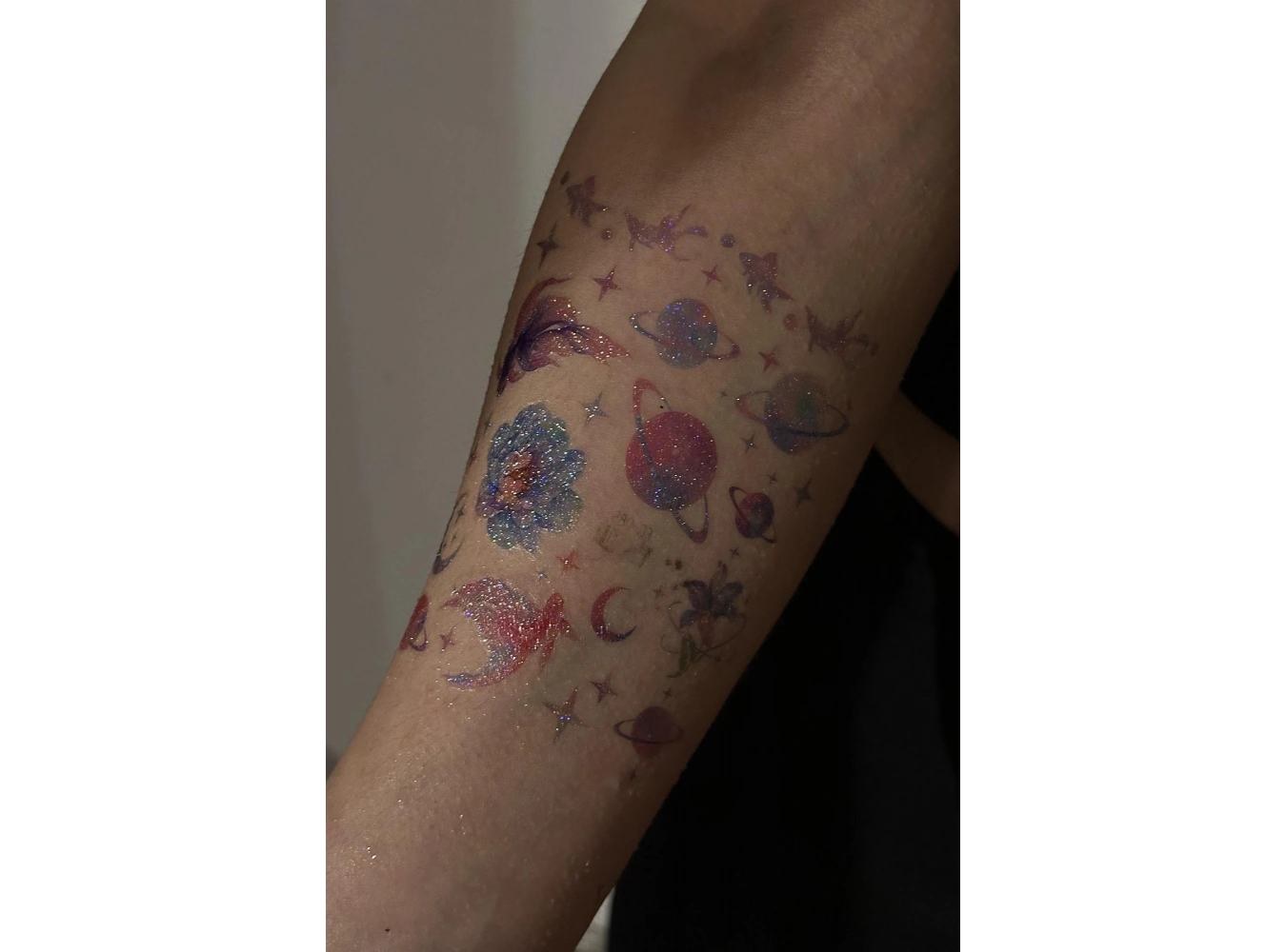 Geçici Karışık Figürlü Simli Dövme Tattoo