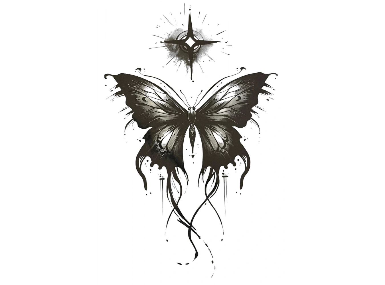 Geçici Kelebek Figürlü Dövme Tattoo