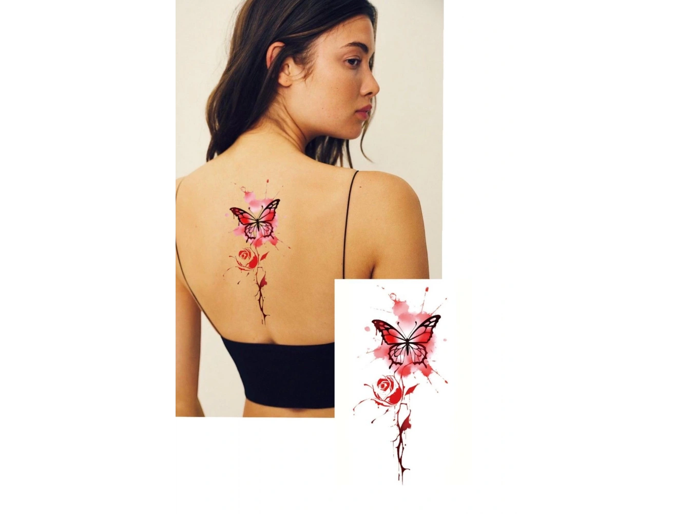 Geçici Kelebek Figürlü Dövme Tattoo