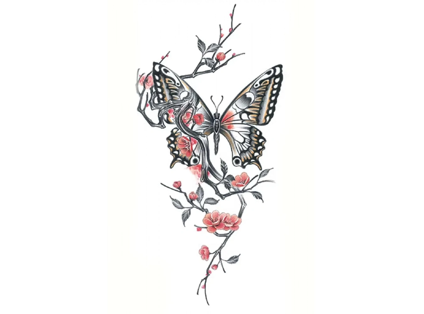 Geçici Kelebek Figürlü Dövme Tattoo