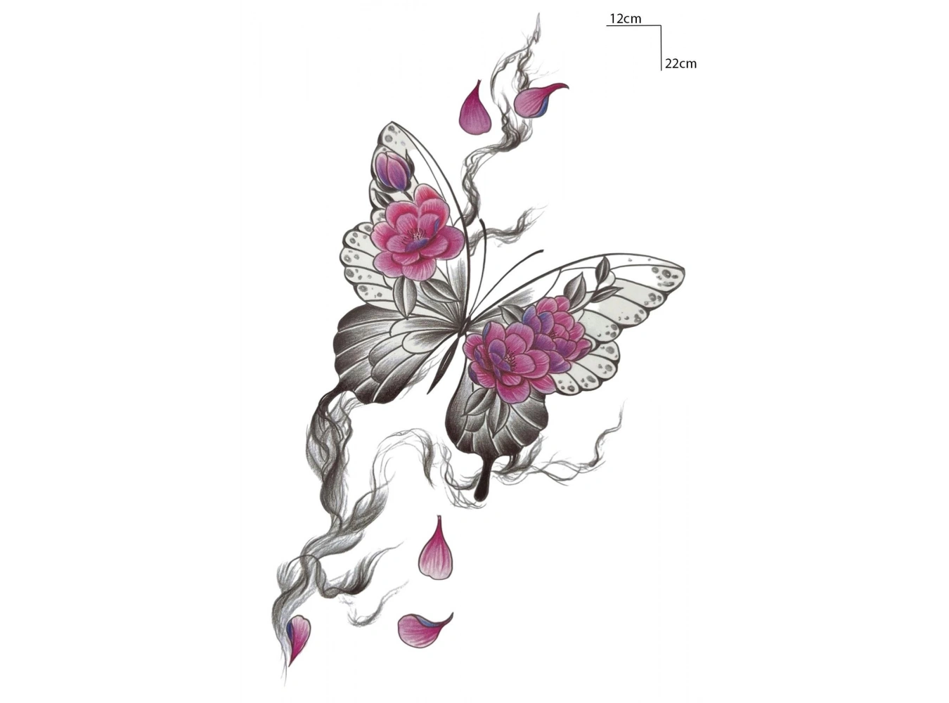 Geçici Kelebek Figürlü Dövme Tattoo