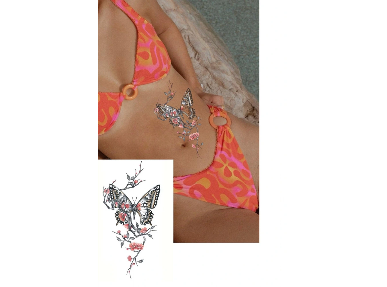 Geçici Kelebek Figürlü Dövme Tattoo