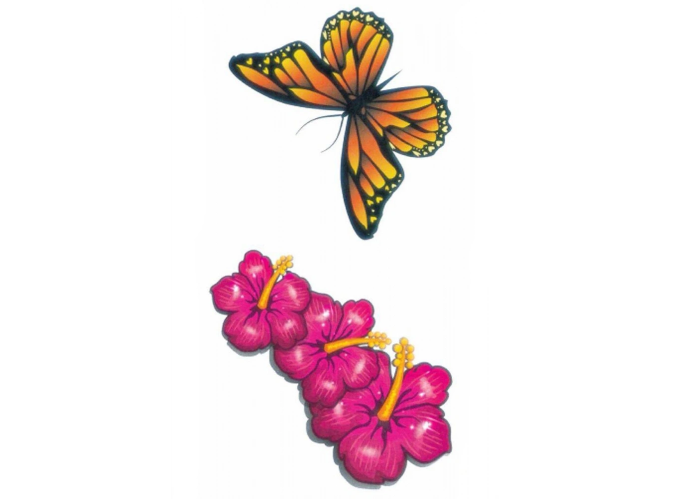 Geçici Kelebek Ve Çiçek Figürlü Mini Dövme Tattoo